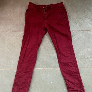 Slim Burgundy Khakis